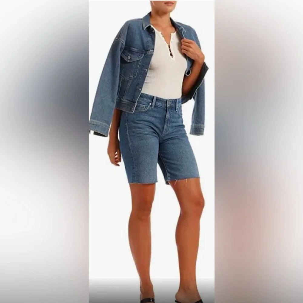 Noisy May Frill Denim Shorts - Picture 2 of 4